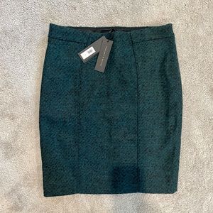 Banana Republic green and black wool pencil skirt